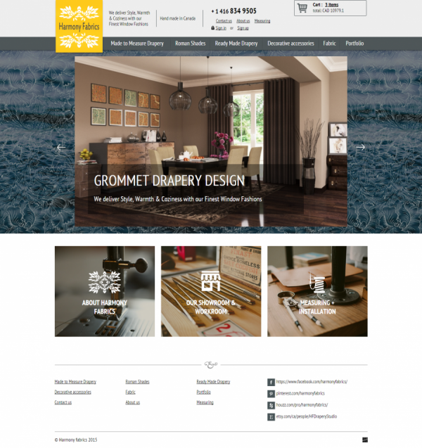 harmonyfabrics.com - Канадский интернет магазин штор